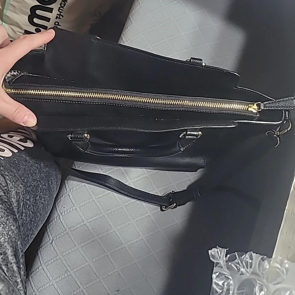 Vera Bradley Black Morgan Satchel Tote Crossbody Bag Purse